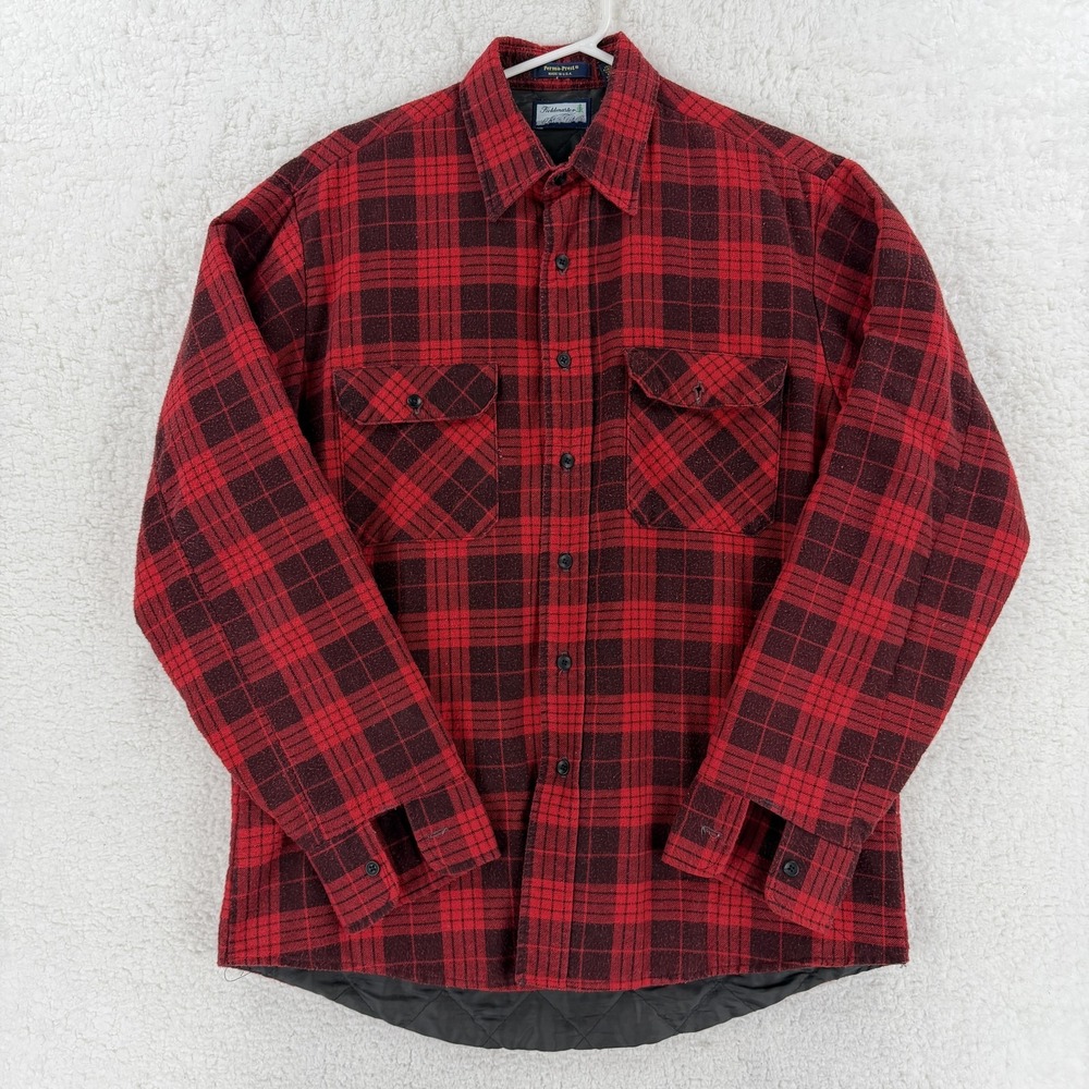 Vintage Fieldmaster Jacket Mens Large Red‎ Plaid Quilted Flannel Workwear USA